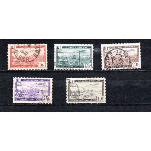 Algérie- Lot De 5 Timbres Oblitérés - Poste Aérienne- Port D' Alger