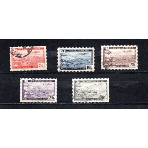 Algérie- Lot De 5 Timbres Oblitérés - Poste Aérienne- Port D' Alger