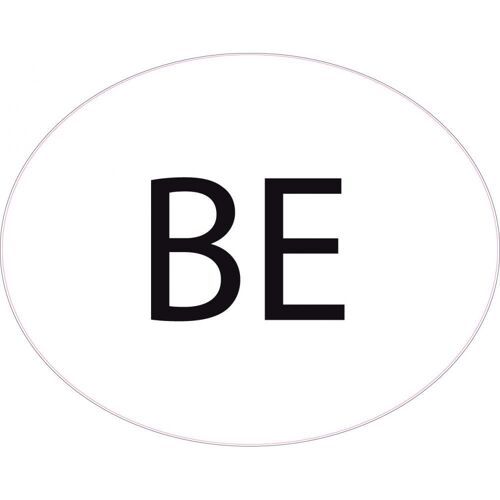 Belgique Belgium Be Vignette Pays Autocollant Eu Europe Ovale Code Pays Voiture Auto Sticker Logo89 - Taille : 25 Cm