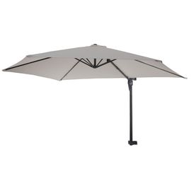 Parasol Mural Pour Balcon Terrasse Avec Mât Inclinable 3m Polyester Aluminium/Acier 9kg Couleur Sable 04_0005639