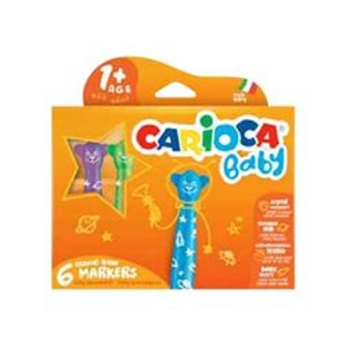Carioca Baby Teddy - Feutre - Non Permanent - Couleurs Assorties - Pack De 6
