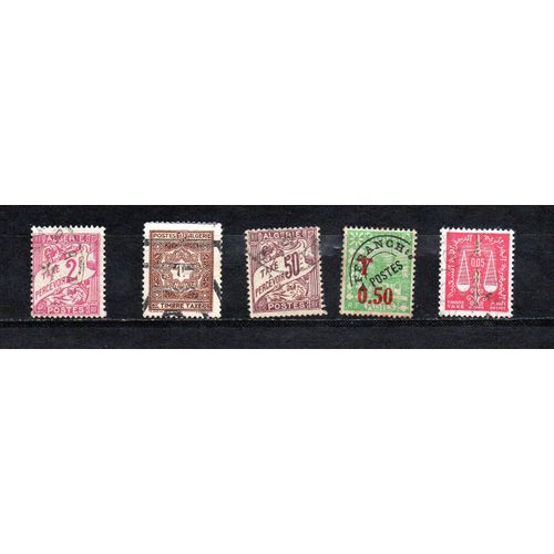 Algérie- Lot De 5 Timbres Oblitérés - Timbres Taxe