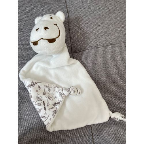 Doudou Blanc Hippopotame Pranarom Peluche