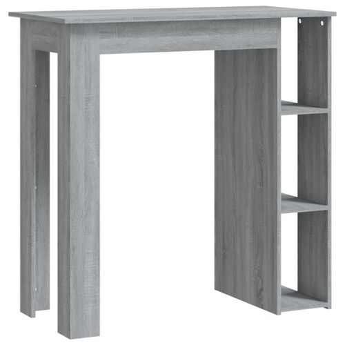 vidaXL Table de bar avec étagère Sonoma gris 102x50x103,5 cm Aggloméré
