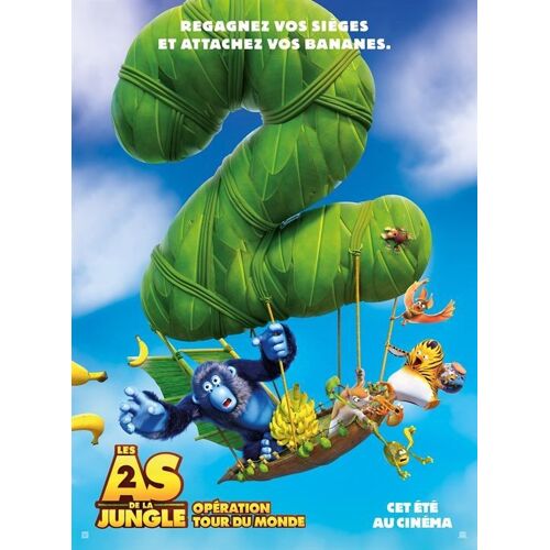 Les As De La Jungle 2, Opération Tour Du Monde - Affiche Originale De Cinéma - Format 120x160 Cm - Un Film De Benoît Somville, Yannick Moulin, Laurent Bru - Année 2023