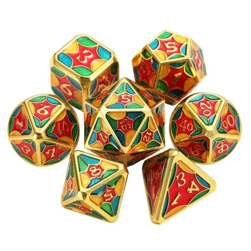 Dés À Facettes Multiples En Métal Pour Enfants, 7 Pièces, Différentes Tailles, Kit Numérique, Jouets Éducatifs, Jeux De Société, Bricolage