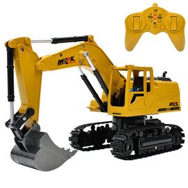 Pelle Radiocommandée Rc Pour Garçon, Tractopelle Avec Musique Et Lumière, Jeux D'Excavation, Camion Pour La Plage, Jeu De Simulation, Tracteur D'Ingénierie, 8ch,