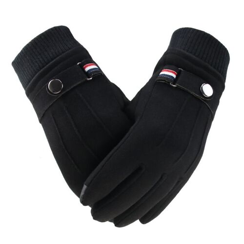 Gants D'hiver En Daim Pour Hommes, Chauds, Fendus Aux Doigts, Pour Le Sport En Plein Air, La Conduite, Avec Boucle, Design, Mitaines Pour Écran Tactile, Gants De Cyclisme
