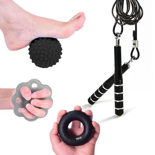 Ensemble D'Outils De Renforcement Musculaire Avec Corde À Sauter, Masseur De La Poignée Des Doigts, Exercices De Tension Sur Les Mains