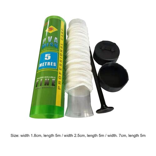 Filet De Pêche Pva Soluble Dans L'eau, Tube De Maille Étroite Soluble Dans L'eau, Recharge De Maille, Sac D'appât, Filet De Poisson, 5m