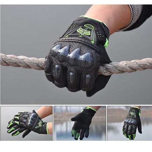 Fox Bomber La Fibre De Carbone Moto Off-Road Racing Gants - Vert - M