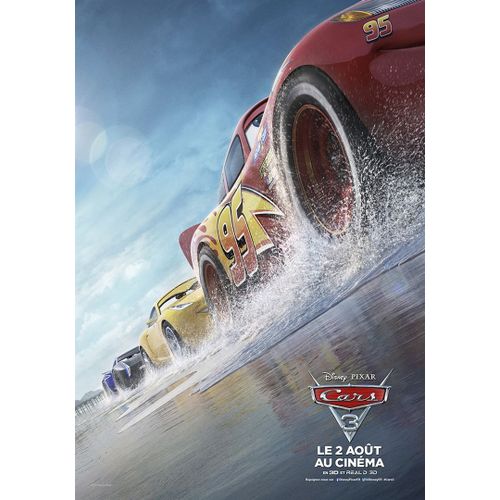 Cars 3 / Trois - Véritable Affiche De Cinéma Pliée - Format 40x60 Cm - De Brian Fee Avec Les Voix De Guillaume Canet, Jason Pace, Owen Wilson, Jose Premole - 2017