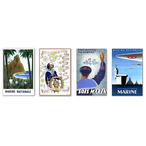 Affiche Marine Nationale Format 33x95 Cm Sur Papier Mat Luxe 250 Gr 
