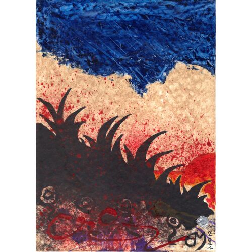 #Herbes - Peinture Acrylique - Encre - Pastille D'étain - Sur Papier Canson - Xemplaire Unique