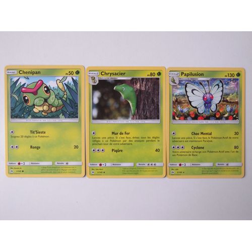 Soleil Et Lune - Chenipan (1) + Chrysacier (2) + Papilusion (3/149)