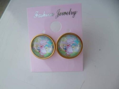 Boucles D'oreilles Couleur Or Acier Inoxydable Cabochon Sarah Kay 1,2cm