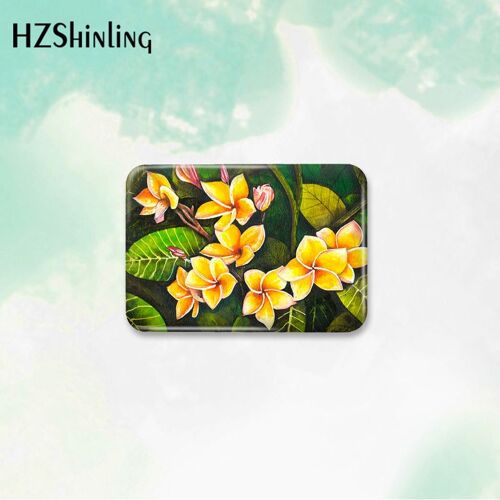 Broche D'insigne De Bouton Imprimé Plumeria Hawaïenne, Pour Vêtements, Sac À Dos, Décoration, Broche, Bijoux, Nouvelle Collection 2023
