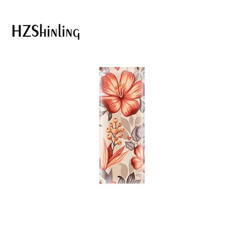 Cabochons En Verre Rectangulaires Sans Couture, Motif Floral De Printemps Rétro, Résultats Et Composants De Bijoux, Bijoux Semi-Finis