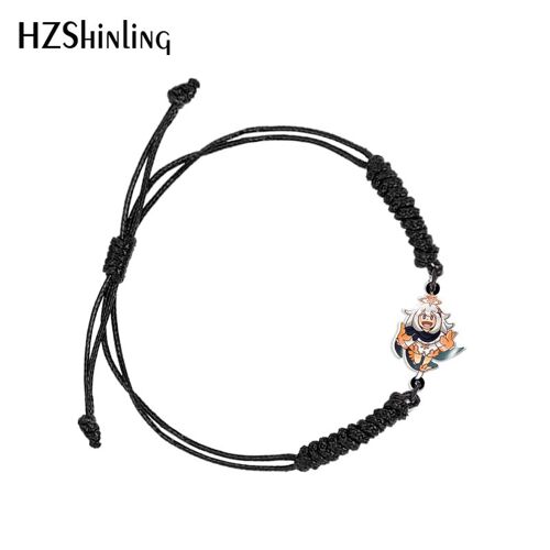 Genshin ¿ Bracelet En Résine Acrylique Époxy Pour Femmes, Imprimé Dessin Animé, Noir Et Rouge Tissé, Réglable, Chaîne, Bijoux À La Mode