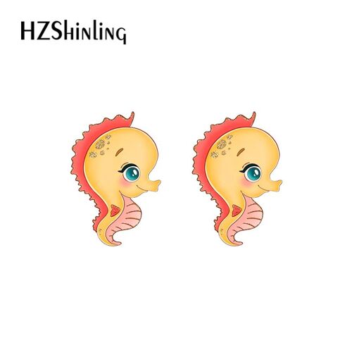 Boucles D'oreilles Dessin Animé Sous-Marin Océan Mer Animal Poisson Crabe Poulpe Boucles D'oreilles Acrylique, Bijoux En Résine Époxy Pour Femmes