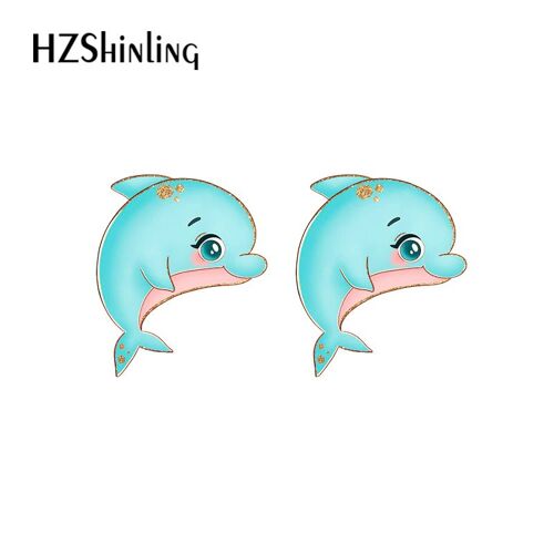 Boucles D'oreilles Dessin Animé Sous-Marin Océan Mer Animal Poisson Crabe Poulpe Boucles D'oreilles Acrylique, Bijoux En Résine Époxy Pour Femmes