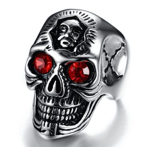 Bague Tête De Mort Gothique Rétro Pour Homme, Punk Rock, Bijoux Losaditifs, Cadeau D'halloween