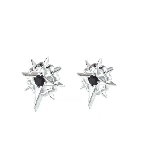 Boucles D'oreilles Hexagonales En Zircon Bleu Pour Hommes Et Femmes, Bijoux De Fête Hip Hop, Uniques, Design Créatif, À La Mode