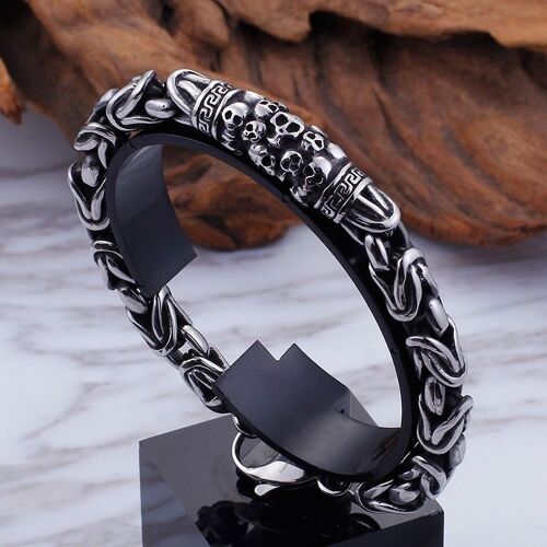 Bracelet Punk Tendance Pour Hommes, Haute Qualité, Tête De Mort, Bijoux Boutique, Cadeau D'anniversaire