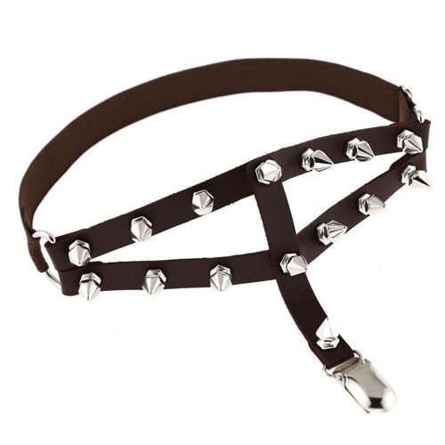 Jarretière En Cuir Pour Femmes, 1 Pièce, Sexy, Sangle De Harnais De Jambe, Enveloppant Les Cuisses, Punk, Goujon, Cosplay, Fête, Raves, Bijoux Réglables