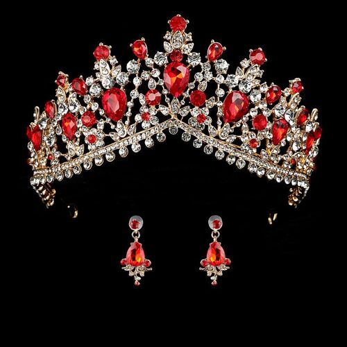 Couronne De Mariage Avec Boucle D'oreille, Diadème De Patients De Reine, Bande De Sauna En Biscuits De Luxe, Ornements De Bijoux De Cheveux De Mariée, Diadème De Patients