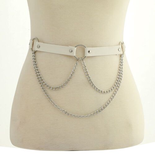 Ceinture En Faux Cuir Rose Pour Femmes, Harnais Sexy, Punk Rock, Chaîne De Ventre, Bijoux Corporels, Accessoires Kawaii