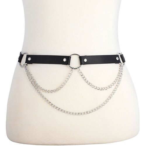 Ceinture En Faux Cuir Rose Pour Femmes, Harnais Sexy, Punk Rock, Chaîne De Ventre, Bijoux Corporels, Accessoires Kawaii