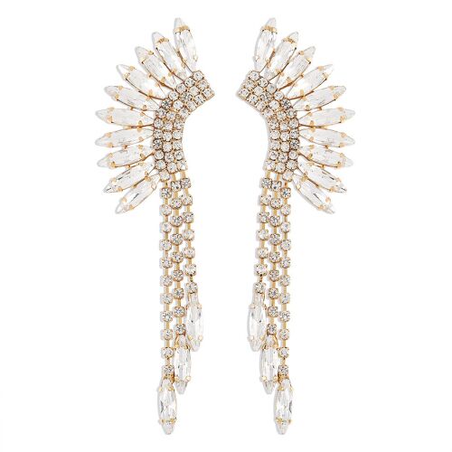 Boucles D'oreilles Longues En Strass Pour Femmes Et Filles, Bijoux À Frange Brillants, À La Mode, Cadeaux De Fête, 2022