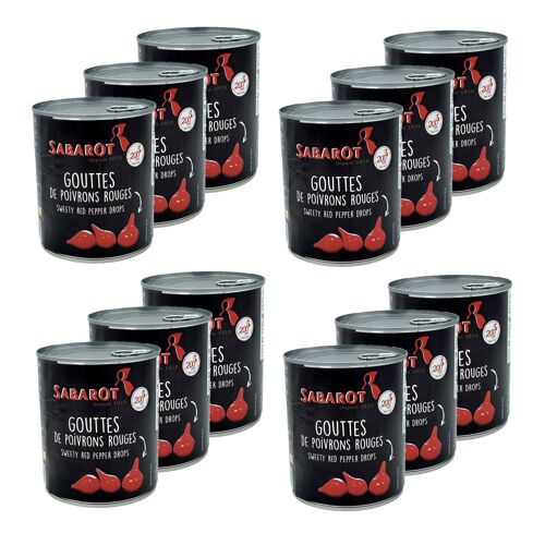 Lot 12x Goutte De Poivron Rouge - Boîte 850ml