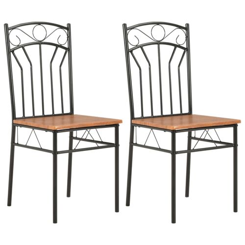 Chaises De Salle À Manger 2 Pcs Marron Mdf