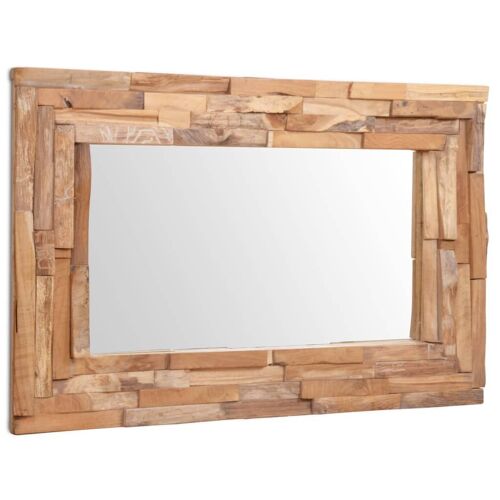 vidaXL Miroir décoratif Teck 90 x 60 cm Rectangulaire