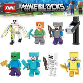 Figurines De Blocs De Construction Assemblés Pour Enfants 8 Minecraft