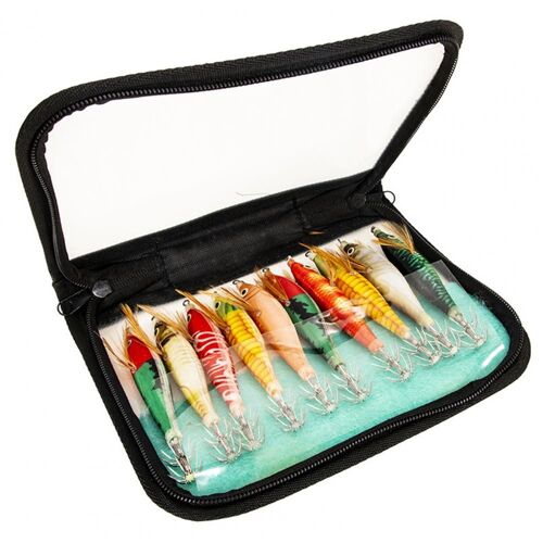 Lot D'Appâts Artificiels Pour La Pêche, Pack De Leurres Pour Attraper Des Poissons Comme Les Crevettes, Couleur Vive, Avec Hameçon Pour Calmar, En Abs, 8cm, 9.4g, 10 Pièces