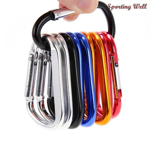 Mousqueton En Aluminium En Forme De D, 10 Pièces/Lot, Porte-Clés De Survie, Crochet, Équipement De Camping, Outils De Boucles Edc