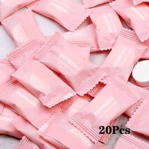 20/50/100pcs Voyage Compressé Serviette En Coton Serviette Magique Portablecamping Visage Serviette Serviette De Sport En Plein Air De Nettoyage Lingettes