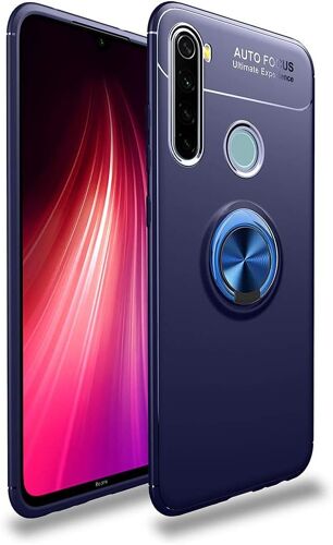 Coque Convient Pour Xiaomi Redmi Note 8t, Fashion Flexible Tpu Etui, Anti Rayure Cover Avec Bague Support, Coque De Protection Antichoc. Bleu