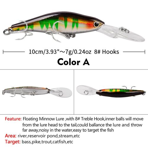 Leurre De Type Poisson Nageur Avec Hameçon, Appât Artificiel De Type Poisson Nageur Idéal Pour La Pêche En Eau Douce Ou Salée, Xr-Hot