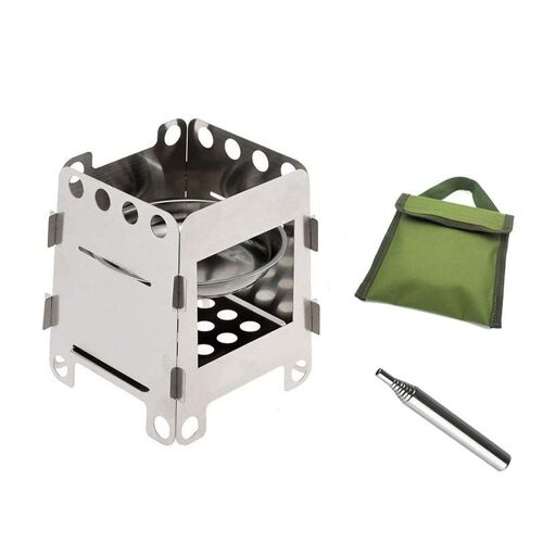 Mini Fourneau Léger Pliant Portable Pour Camping Pique-Nique, Mini Fourneau À Bois De Chauffage, Pour Alcool, J8t7