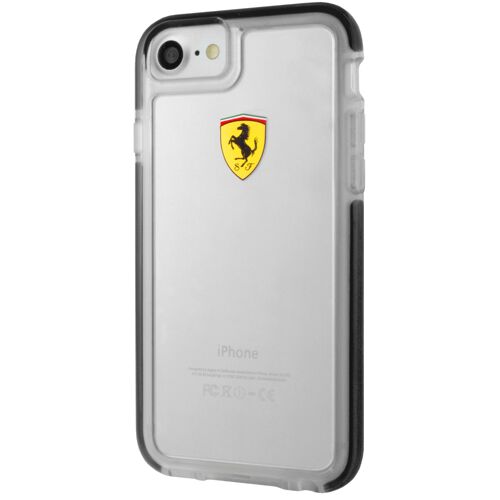 Ferrari SHOCKPROOF - Hard Case - Racing Shield - Transparent - Black - iPhone 7