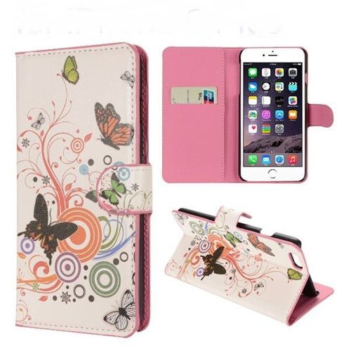 Etui A Rabat Folio Porte Carte Iphone 6 6s (4"7) Design Flower Butterfly 929