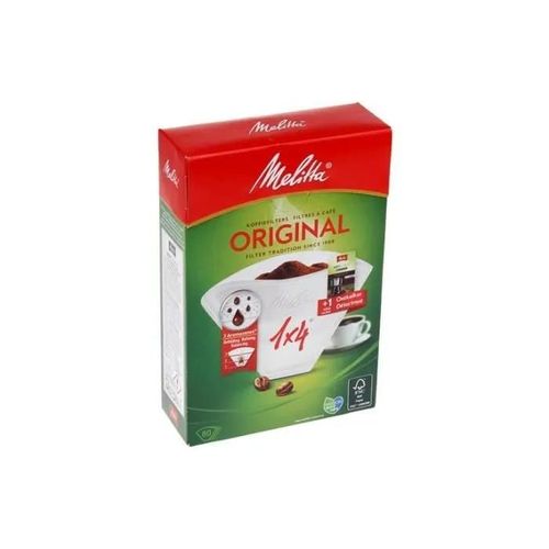 Papier filtre à café - MELITTA - 1x4 - 80 pièces - Blanc - Détartrant inclus