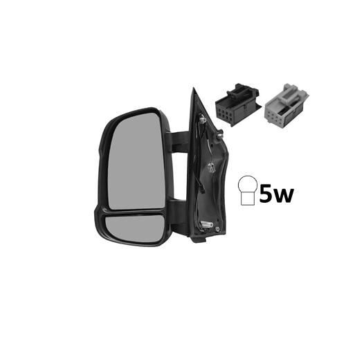 Retroviseur Complet Gauche Bras Court. Avec Sonde Temp 5w Pour Citroen Jumper