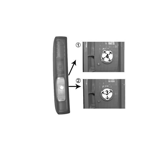 Feu Arriere Gauche Sans Partie Electrique Porte-Ampoule : 4 Encoches Pour Opel Vivaro
