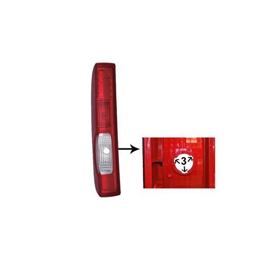 Feu Arriere Gauche Sans Partie Electrique Porte-Ampoule : 3 Encoches Pour Opel Vivaro