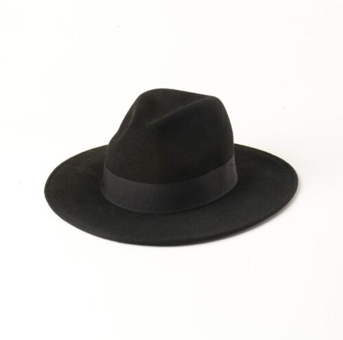 Bonnet Avec Ruban, Laine 57 Cm - Noir